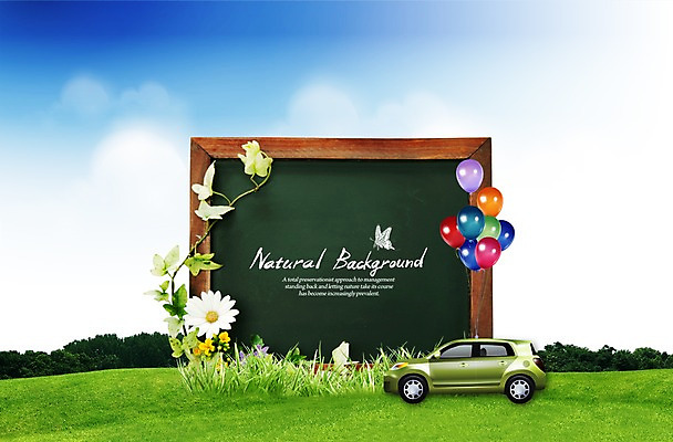 PSD 편집 편집이미지 계절 꽃 백그라운드 자동차 자연 하늘 풍경 잔디 초원 사람없음 칠판 봄 풍선 이미지편집 식물 육상교통 생태계 파일형식