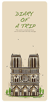 EPS 건축물 백그라운드 일러스트 사람없음 세계 성당 프랑스 국내일러스트 건축 유럽 종교건축 파일형식 벡터