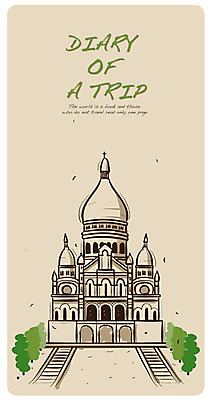 EPS 건축물 백그라운드 일러스트 사람없음 세계 성당 프랑스 사크레쾨르대성당 국내일러스트 건축 유럽 종교건축 파일형식 벡터