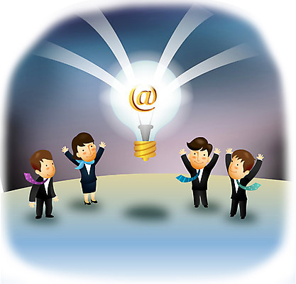 EPS 여자 남자 인터넷 일러스트 비즈니스 전구 통신 정보통신 사람 여러명 20대 성인 빛 기쁨 만세 직장인 비즈니스맨 비즈니스우먼 이메일 골뱅이기호 청년만 성인만 국내일러스트 직업 기호 감정 다수 모션 청년 정보 파일형식 벡터