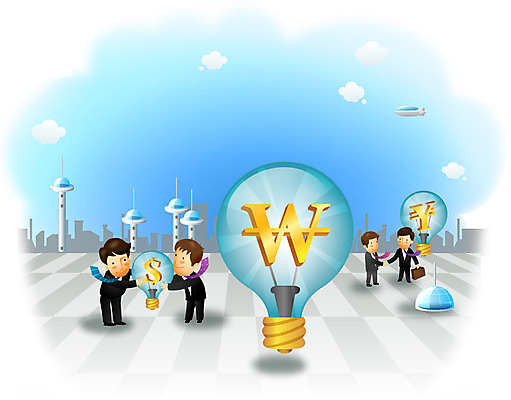 EPS 남자 돈 서류가방 일러스트 비즈니스 전구 악수 사람 여러명 20대 성인 건물 경제 달러 거래 모임 직장인 비즈니스맨 원화 화폐기호 엔 남자만 성인남자만 청년만 청년남자만 성인만 국내일러스트 직업 건축물 기호 다수 가방 손짓 청년 재산 화폐 파일형식 벡터