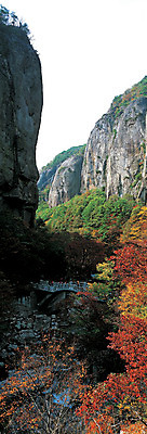 포토 JPG 나무 식물 컬러 단풍 자연 산 한국 파노라마 국립공원 풍경 야외 관광지 여행객 계곡 등산 절벽 가을 돌_바위 바위 등산객 상쾌 산기슭 주왕산 가교 국내포토 건축물 계절 공원 감정 아시아 여행 잎 촬영기법 사람 트래킹 생태계 청송 파일형식