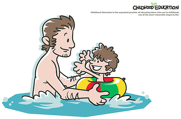 EPS 백인 학생 어린이교육 교육 남자 어린이 남학생 일러스트 물놀이 함께함 사람 소년 상반신 성인 두명 교사 도움 튜브 남자만 국내일러스트 서양인 직업 컨셉 놀이 파일형식 벡터