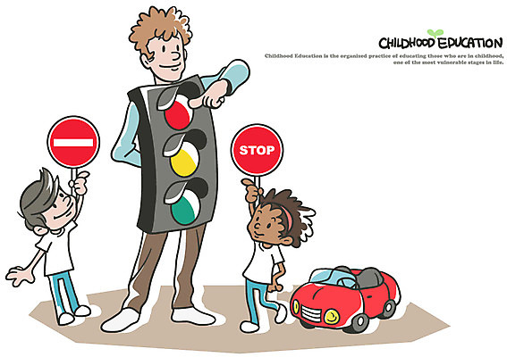 EPS 전신 백인 학생 어린이교육 교육 남자 어린이 남학생 흑인 교통 일러스트 자동차 함께함 서기 사람 소년 성인 세명 장난감 교사 도움 표지판 신호등 남자만 국내일러스트 서양인 직업 육상교통 컨셉 모션 알림판 파일형식 벡터