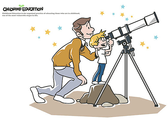 EPS 전신 백인 학생 어린이교육 교육 남자 별 어린이 남학생 일러스트 함께함 서기 사람 소년 성인 두명 교사 망원경 돌_바위 바위 도움 천체망원경 남자만 국내일러스트 자연요소 서양인 직업 컨셉 모션 파일형식 벡터