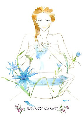 PSD 라이프스타일 여자 일러스트 갈색머리 사람 상반신 20대 라이프 물 30대 뷰티 청결 변화 세수 세숫대야 여자만 성인여자만 성인만 국내일러스트 자연요소 헤어스타일 컨셉 청년 생활 장년 위생 파일형식