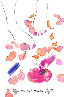 PSD 라이프스타일 꽃잎 꽃 일러스트 발 라이프 신체부위 뷰티 변화 발가락 국내일러스트 식물 컨셉 사람 생활 파일형식