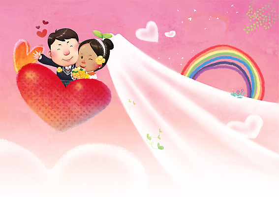 PSD 외국인 여자 남자 신부 신랑 결혼 무지개 일러스트 결혼식 면사포 희망프로젝트 사랑 미소 웃음 사람 두명 희망 하트 도움 사회 사회이슈 사회복지 복지 국제결혼 국내일러스트 자연요소 모양 감정 컨셉 표정 인종 이벤트 결혼소품 공동체 파일형식