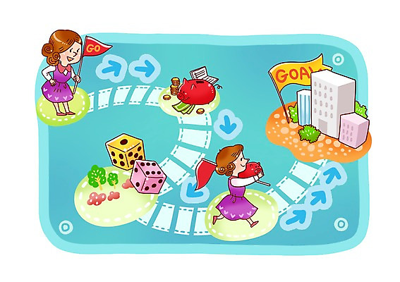 PSD 나무 여자 화살표 길 지폐 돈 일러스트 가정 가족 주택 한명 사람 건물 금융 경제 동전 저축 돼지저금통 저금통 깃발 재테크 주사위 가정경제 주부 통장 골인 여자만 여자한명만 금융의날 국내일러스트 식물 1 건축물 관계 재산 파일형식 법정기념일