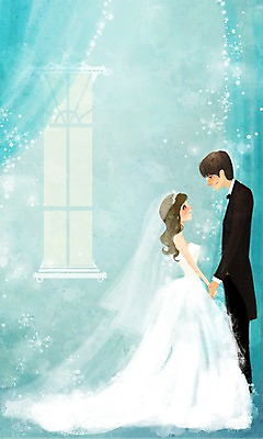 전신 PSD 커플 여자 남자 행복 신부 웨딩드레스 신랑 결혼 일러스트 창문 사랑 미소 웃음 사람 정장 턱시도 성인 두명 마주보기 축하 커튼 축복 성인만 국내일러스트 드레스 옷 감정 컨셉 관계 모션 표정 이벤트 파일형식