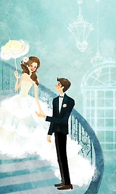 전신 PSD 커플 여자 남자 행복 신부 웨딩드레스 신랑 결혼 일러스트 사랑 미소 웃음 사람 정장 턱시도 성인 두명 계단 축하 축복 양산 성인만 국내일러스트 드레스 옷 감정 컨셉 관계 표정 이벤트 파일형식