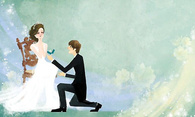 전신 PSD 커플 여자 남자 행복 신부 웨딩드레스 신랑 결혼 프로포즈 의자 일러스트 사랑 미소 웃음 사람 앉기 정장 턱시도 성인 두명 축하 반지 축복 성인만 국내일러스트 드레스 옷 감정 가구 컨셉 장신구 관계 모션 표정 이벤트 파일형식