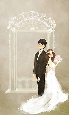 전신 PSD 커플 여자 남자 행복 신부 부케 웨딩드레스 신랑 결혼 일러스트 창문 사랑 미소 웃음 사람 정장 턱시도 성인 두명 축하 등 축복 창가 맞대기 성인만 국내일러스트 드레스 옷 감정 꽃다발 컨셉 관계 모션 표정 이벤트 신체부위 파일형식