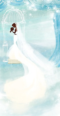 전신 PSD 여자 행복 실루엣 신부 부케 웨딩드레스 결혼 일러스트 사랑 한명 서기 사람 성인 장식 축하 커튼 축복 여자만 여자한명만 성인여자만 성인만 국내일러스트 1 드레스 감정 꽃다발 컨셉 모션 촬영기법 이벤트 파일형식