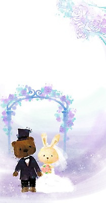 PSD 꽃 행복 신부 인형 웨딩드레스 신랑 결혼 일러스트 사랑 정장 턱시도 사람없음 장식 장미 곰인형 축하 축복 토끼인형 국내일러스트 식물 드레스 옷 감정 컨셉 이벤트 토끼 파일형식