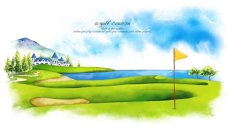 PSD 나무 길 모래 스포츠 바다 백그라운드 곡선 골프 일러스트 스포츠시설 골프장 필드 하늘 호텔 레저 수채화 풍경 잔디 사람없음 건물 초록색 레포츠 구기 절벽 깃발 손그림 국내일러스트 식물 건축물 선 컬러 숙소 시설 파일형식