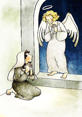 PSD 여자 남자 기독교 종교 일러스트 밤하늘 천사 부활절 사랑 사람 믿음 임신 예수 창가 마리아 아기예수 국내일러스트 기념일 감정 창문 하늘 신_종교 야간 파일형식