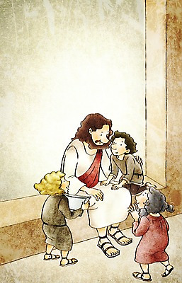 PSD 남자 기독교 종교 어린이 다수 일러스트 부활절 사랑 미소 웃음 사람 앉기 소녀 소년 여러명 믿음 예수 복음 국내일러스트 여자 기념일 감정 모션 표정 신_종교 파일형식