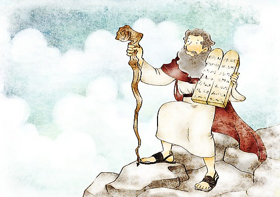 PSD 남자 기독교 종교 일러스트 지팡이 하늘 부활절 사랑 한명 사람 믿음 예수 돌산 돌판 모세 십계명 남자한명만 국내일러스트 1 기념일 감정 산 돌_바위 신_종교 남자만 파일형식