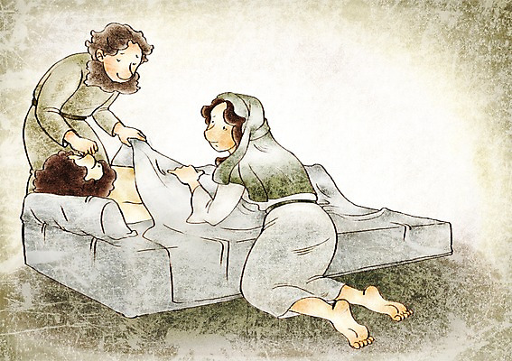 PSD 여자 남자 기독교 종교 일러스트 부활절 사랑 사람 세명 믿음 무덤 예수 마리아 돌무덤 국내일러스트 기념일 감정 신_종교 파일형식