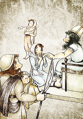 PSD 여자 남자 기독교 종교 어린이 일러스트 부활절 사랑 사람 여러명 믿음 예수 왕 명령 솔로몬 신하 국내일러스트 기념일 감정 다수 신_종교 파일형식