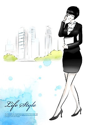 전신 PSD 우먼라이프 라이프스타일 여자 일러스트 한명 서기 사람 정장 빌딩 건물 라이프 직장인 비즈니스우먼 문서 여자만 여자한명만 국내일러스트 직업 1 건축물 옷 비즈니스 모션 생활 파일형식