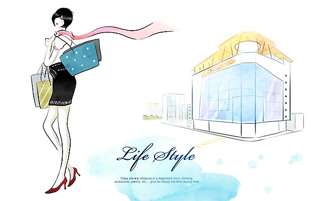 전신 PSD 우먼라이프 라이프스타일 여자 가방 일러스트 한명 서기 사람 건물 라이프 쇼핑 쇼핑백 스카프 백화점 여자만 여자한명만 국내일러스트 1 건축물 잡화 모션 생활 상점 목도리 파일형식