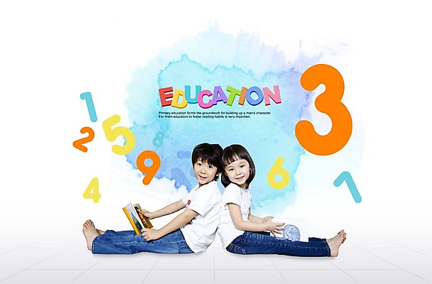 PSD 편집 편집이미지 교육 어린이 미소 웃음 사람 소녀 소년 두명 책 숫자 어린이만 이미지편집 문자 여자 남자 표정 파일형식