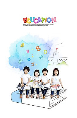 PSD 편집 편집이미지 알파벳 영어 교육 어린이 학교 사람 소녀 소년 여러명 책 어린이만 이미지편집 문자 여자 남자 다수 파일형식