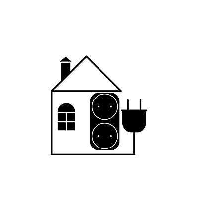 EPS 해외이미지 일러스트 주택 사람없음 콘센트 플러그 심볼 해외202105 해외일러스트 건물 파일형식 벡터