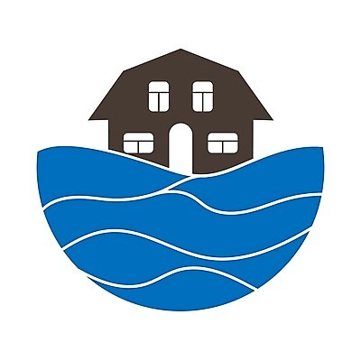 EPS 해외이미지 파도 바다 일러스트 주택 사람없음 심볼 해외202105 해외일러스트 건물 파일형식 벡터