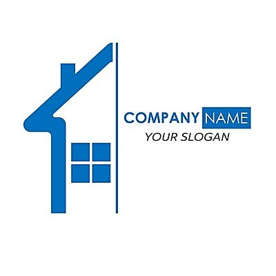 EPS 해외이미지 일러스트 비즈니스 주택 사람없음 파란색 심볼 집모양 해외202105 해외일러스트 모양 컬러 건물 파일형식 벡터