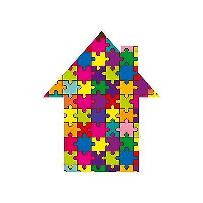 EPS 해외이미지 일러스트 주택 사람없음 심볼 퍼즐조각 집모양 해외202105 해외일러스트 모양 조각 건물 퍼즐 파일형식 벡터