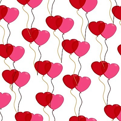 EPS 해외이미지 디자인 백그라운드 패턴 일러스트 사람없음 빨간색 패턴백그라운드 하트풍선 해외202105 해외일러스트 컬러 무늬 하트 풍선 파일형식 벡터