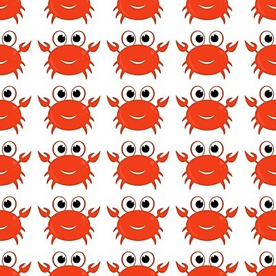 EPS 해외이미지 백그라운드 패턴 여러마리 일러스트 사람없음 빨간색 패턴백그라운드 게 해외202105 해외일러스트 컬러 다수 무늬 갑각류 파일형식 벡터