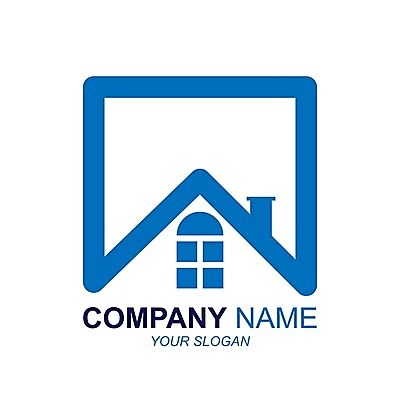 EPS 해외이미지 일러스트 비즈니스 지붕 주택 사람없음 파란색 심볼 해외202105 해외일러스트 컬러 건물 파일형식 벡터