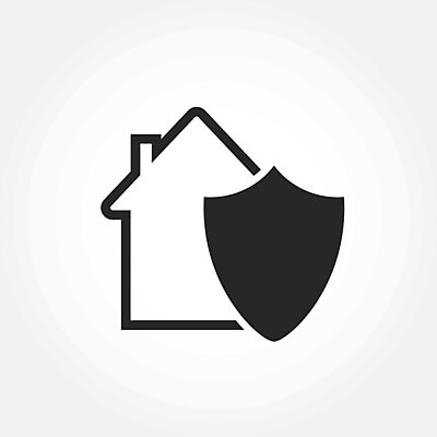 EPS 해외이미지 일러스트 주택 사람없음 심볼 보안 방패모양 집모양 해외202105 해외일러스트 모양 안전 건물 방패 파일형식 벡터