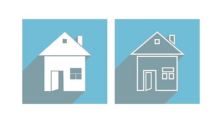 EPS 해외이미지 하늘색 일러스트 주택 사람없음 심볼 해외202105 해외일러스트 건물 파란색 파일형식 벡터