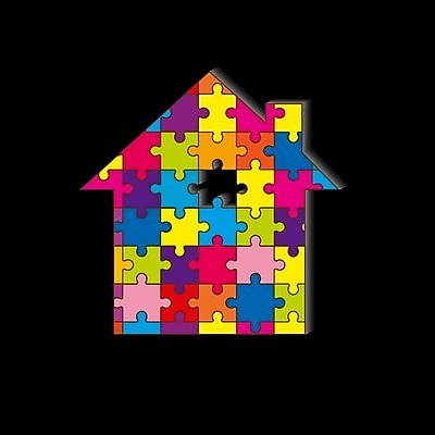 EPS 해외이미지 일러스트 주택 사람없음 심볼 퍼즐조각 집모양 해외202105 해외일러스트 모양 조각 건물 퍼즐 파일형식 벡터