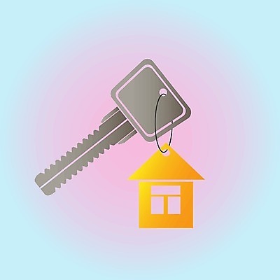 EPS 해외이미지 일러스트 열쇠 주택 사람없음 심볼 열쇠꾸러미 집모양 해외202105 해외일러스트 모양 건물 파일형식 벡터