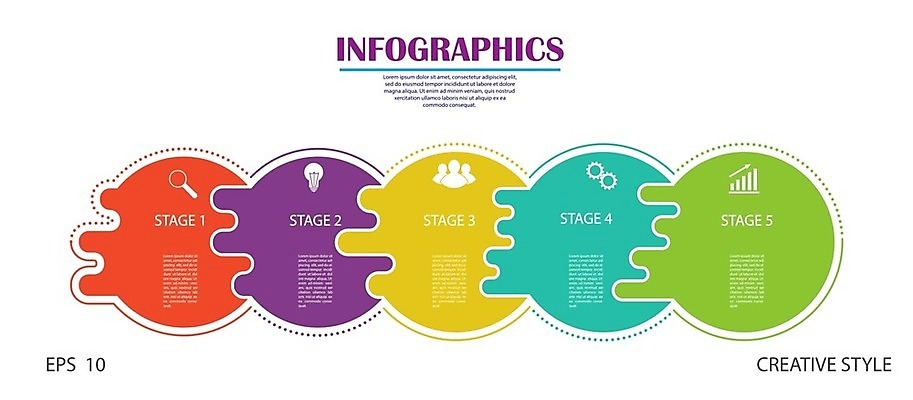EPS 해외이미지 디자인 일러스트 비즈니스 전구 돋보기 그래프 사람모양 사람없음 인포그래픽 정보 원형 연결 톱니바퀴 전구모양 해외202105 해외일러스트 모양 도형 파일형식 벡터