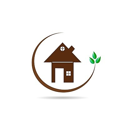 EPS 해외이미지 잎 일러스트 주택 사람없음 갈색 심볼 집모양 해외202105 해외일러스트 모양 식물 컬러 건물 파일형식 벡터