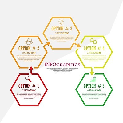 EPS 해외이미지 디자인 화살표 일러스트 비즈니스 전구 돋보기 그래프 사람모양 사람없음 인포그래픽 정보 연결 톱니바퀴 육각형 전구모양 해외202105 해외일러스트 모양 도형 파일형식 벡터