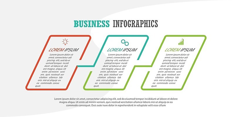 EPS 해외이미지 디자인 일러스트 비즈니스 그래프 사람없음 사각형 인포그래픽 정보 연결 톱니바퀴 전구모양 해외202105 해외일러스트 모양 도형 전구 파일형식 벡터