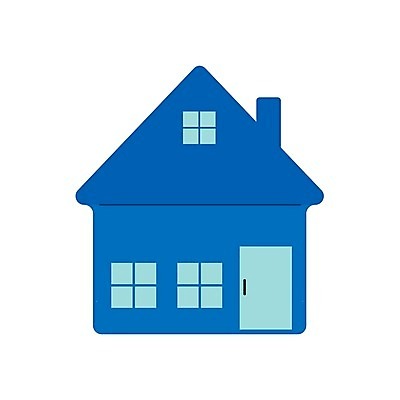 EPS 해외이미지 일러스트 주택 사람없음 파란색 심볼 집모양 해외202105 해외일러스트 모양 컬러 건물 파일형식 벡터