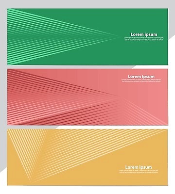 EPS 해외이미지 가로배너 선 분홍색 일러스트 사람없음 초록색 노란색 심플 배너세트 해외202105 해외일러스트 배너 컬러 가로 세트 파일형식 벡터