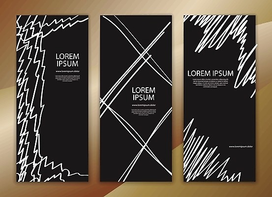 EPS 해외이미지 세로배너 선 일러스트 사람없음 검은색 심플 지그재그 배너세트 해외202105 해외일러스트 배너 컬러 세로 세트 파일형식 벡터