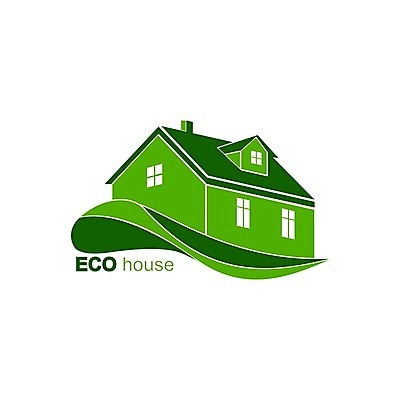 EPS 해외이미지 일러스트 주택 사람없음 초록색 심볼 에코 친환경 해외202105 해외일러스트 컬러 건물 환경 파일형식 벡터