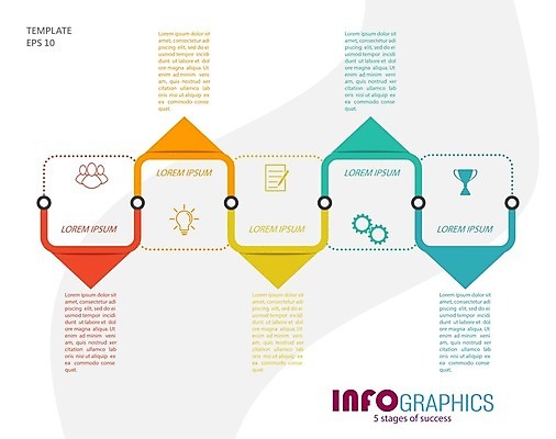 EPS 해외이미지 일러스트 비즈니스 전구 사람모양 사람없음 그래픽 자료 인포그래픽 트로피 톱니바퀴 문서 정사각형 무지개색 해외202105 해외일러스트 모양 도형 컬러풀 상_우승 파일형식 벡터