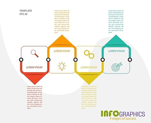 EPS 해외이미지 일러스트 비즈니스 전구 돋보기 사람없음 그래픽 자료 인포그래픽 다트판 톱니바퀴 정사각형 해외202105 해외일러스트 도형 다트 파일형식 벡터